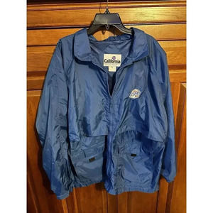 VtgCalifornia OuterwearMiller Lite Windbreaker Rain Jacket Mens Lg Blue Full Zip